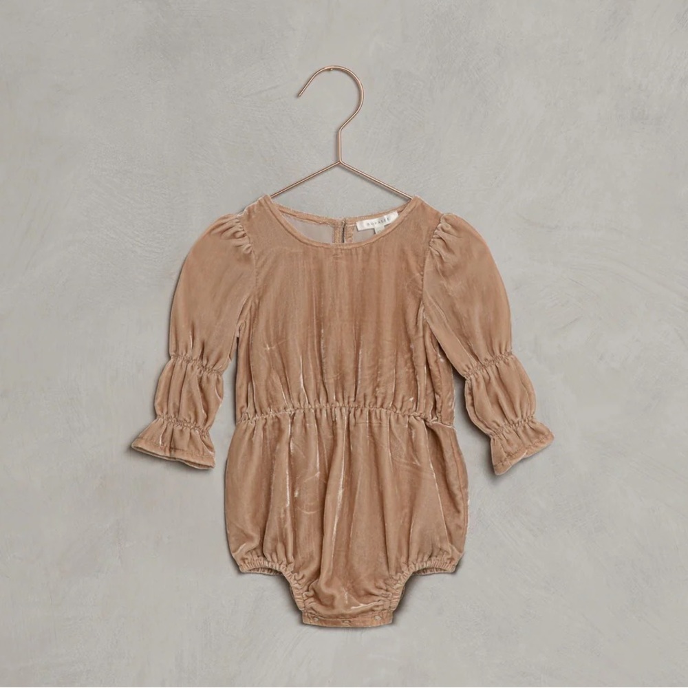 Noralee Ophelia Velvet Romper Apricot